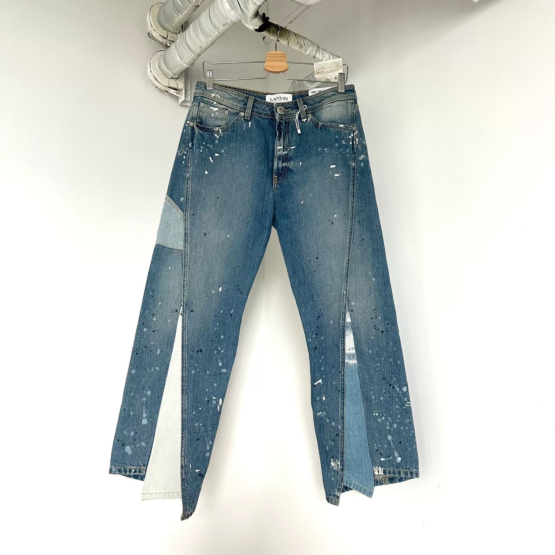 Gallery Dept. LANVIN x Gallery Dept Blue Spliced Splatter Jeans Size US 38 / EU 54 - 1 Thumbnail