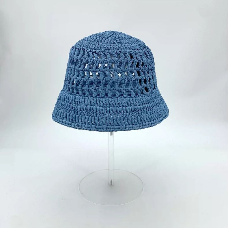 Prada Prada Blue Logo Knit Bucket Hat -2505 Size ONE SIZE - 5 Thumbnail