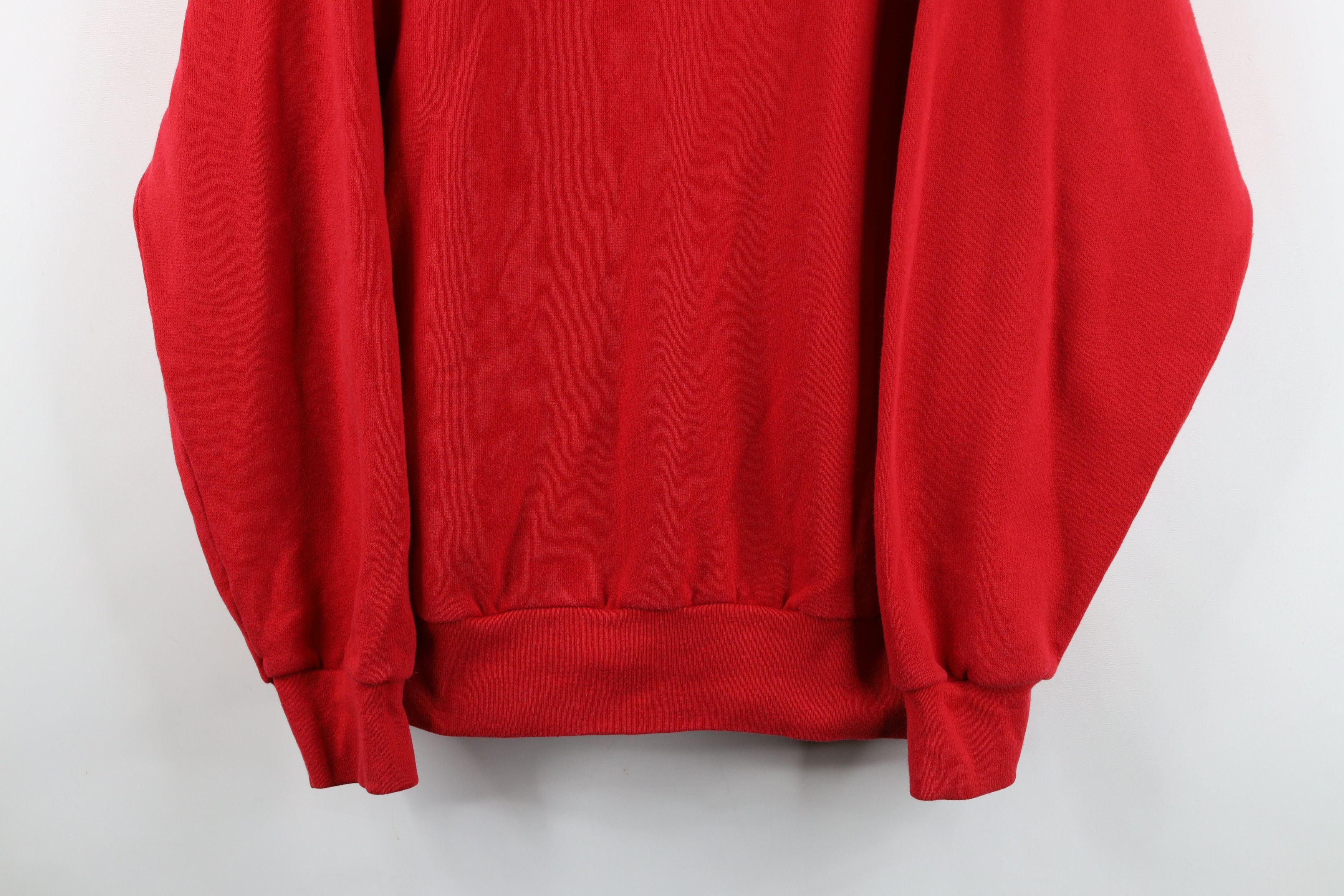 Vintage Vintage 90s Streetwear Blank Crewneck Sweatshirt Red USA Size US XL / EU 56 / 4 - 3 Thumbnail