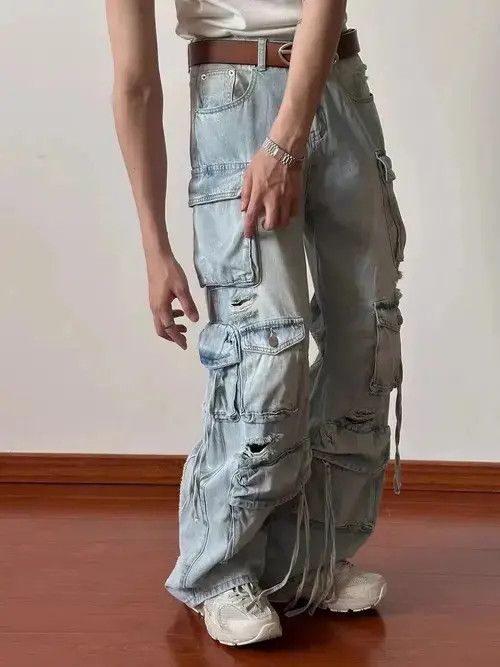 Multi-Pocket Washed Cargo Pant