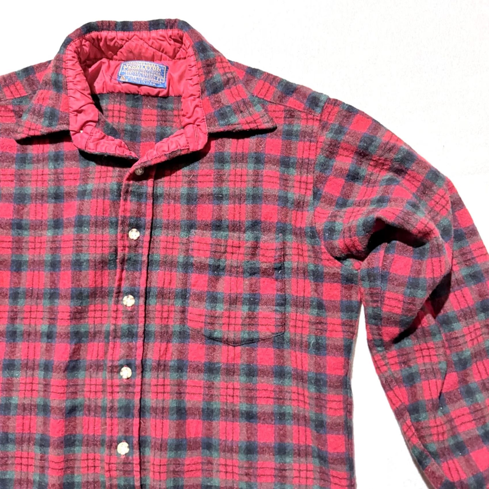 Pendleton VINTAGE Pendleton Shirt Men Wool Flannel Plaid Green Red USA Made Large Size US L / EU 52-54 / 3 - 6 Thumbnail