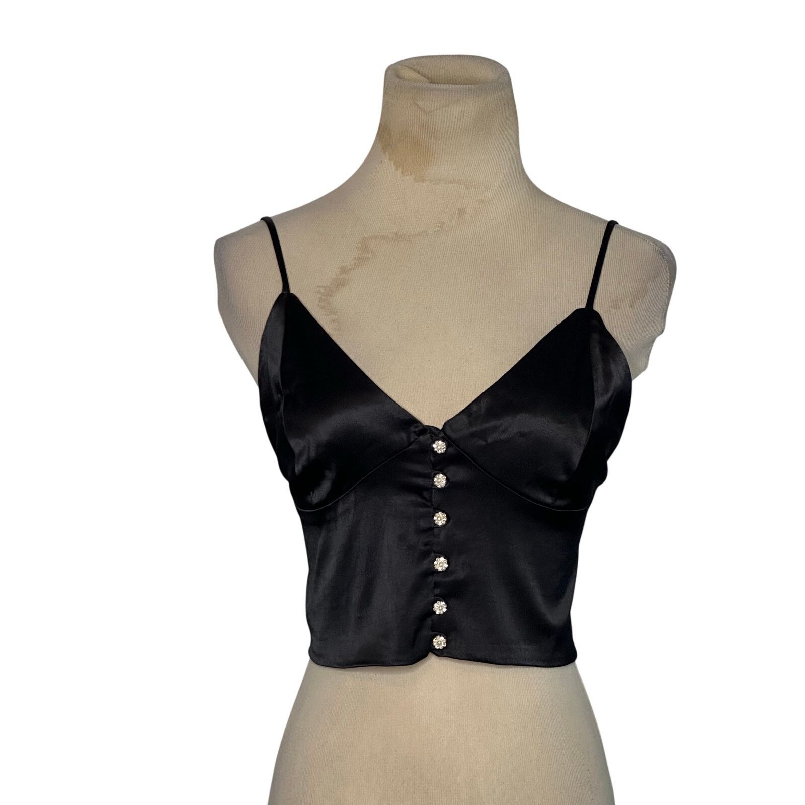 Zara Zara black satin crop cami size Medium Size M / US 6-8 / IT 42-44 - 10 Thumbnail