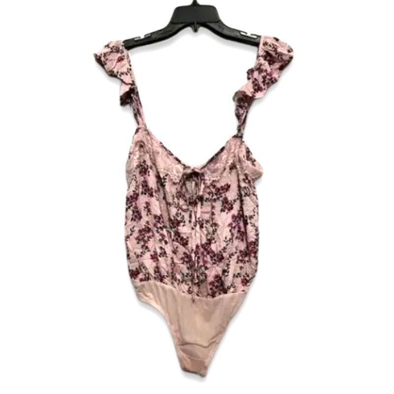 Free People Free People Take It Away Bodysuit Ruffle Pink Floral W S NWT Size S / US 4 / IT 40 - 2 Thumbnail