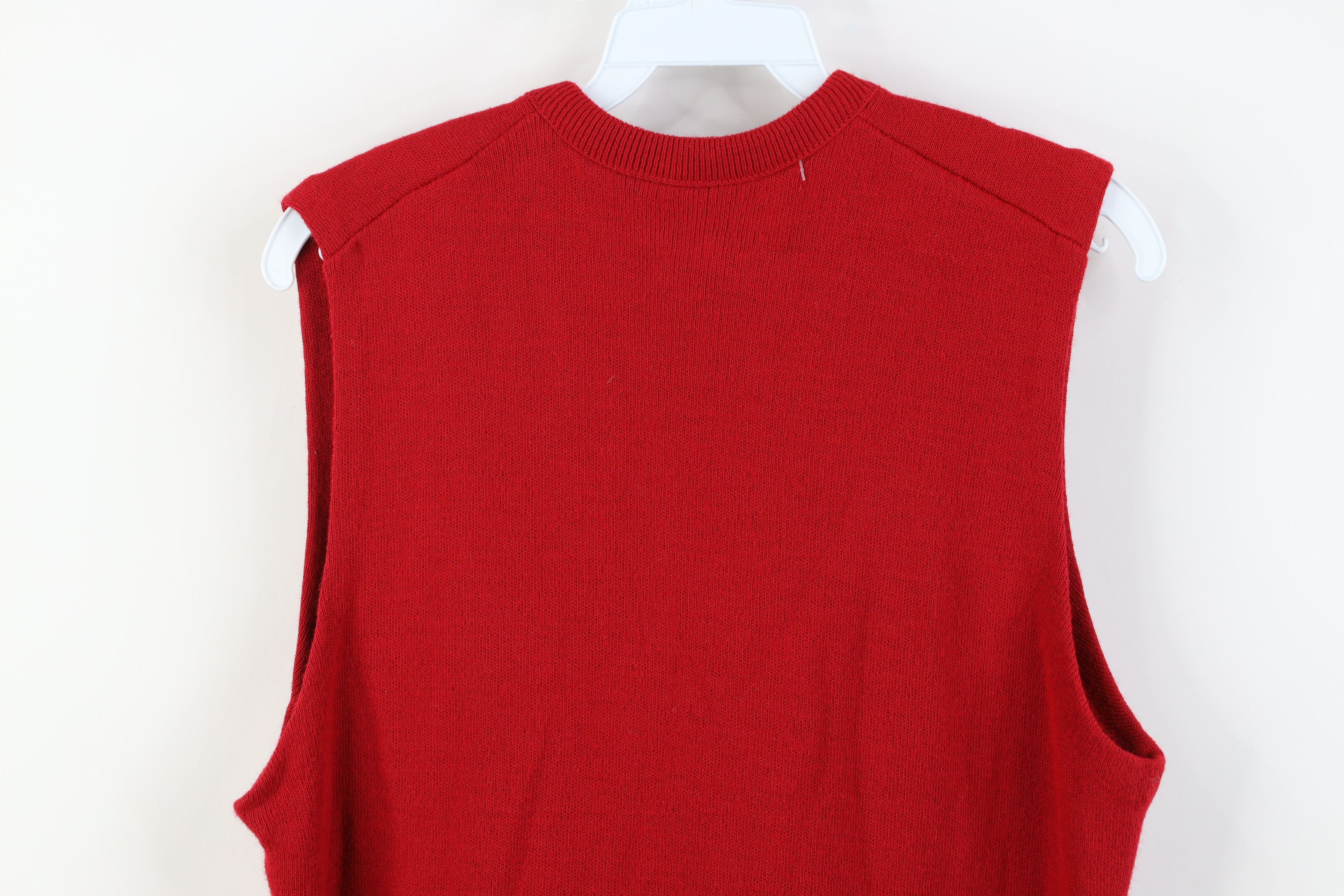 Vintage Deadstock Vintage 70s Streetwear V-Neck Sweater Vest Red USA Size US L / EU 52-54 / 3 - 9 Thumbnail