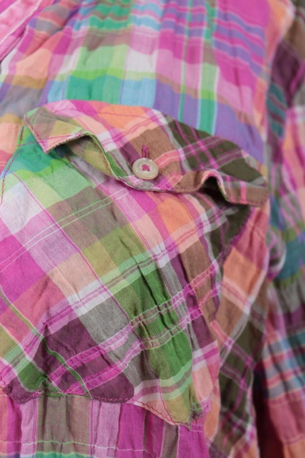 Designer Emily Van Den Bergh Multicolor Henley Check Shirt Size 46 Size M / US 6-8 / IT 42-44 - 4 Thumbnail