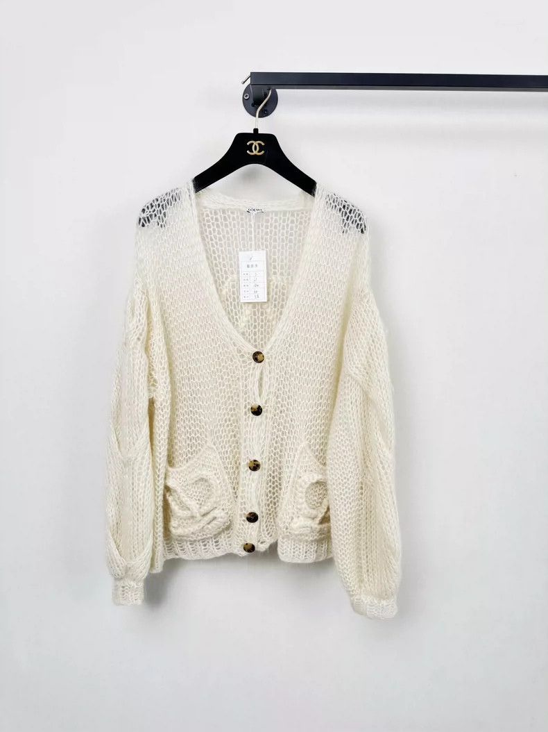 Loewe LOEWE Knitted open shirt with lace Size S / US 4 / IT 40 - 1 Thumbnail