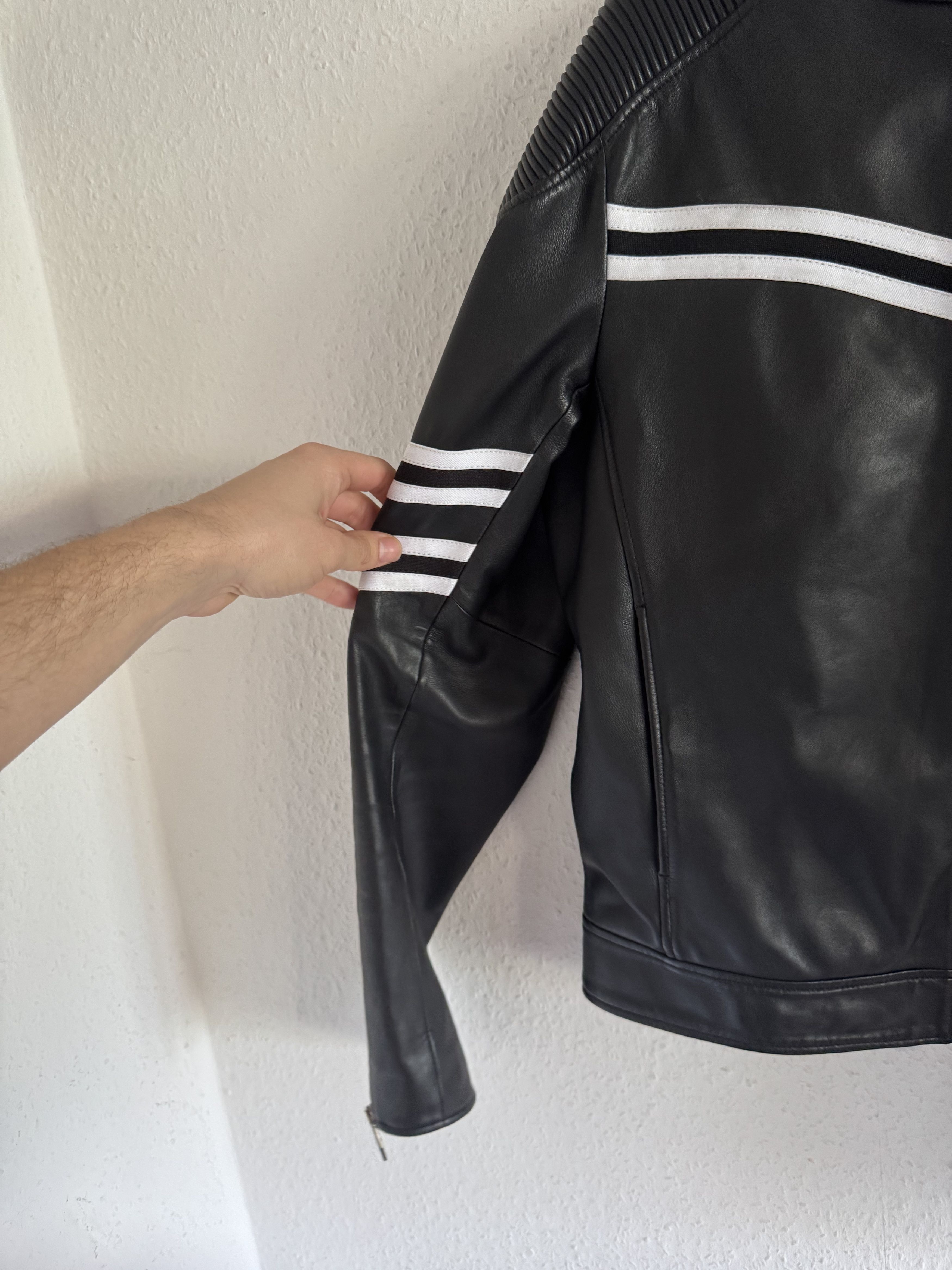 Just Cavalli Resort 2017 Striped Leather Biker Jacket Size US S / EU 44-46 / 1 - 6 Thumbnail