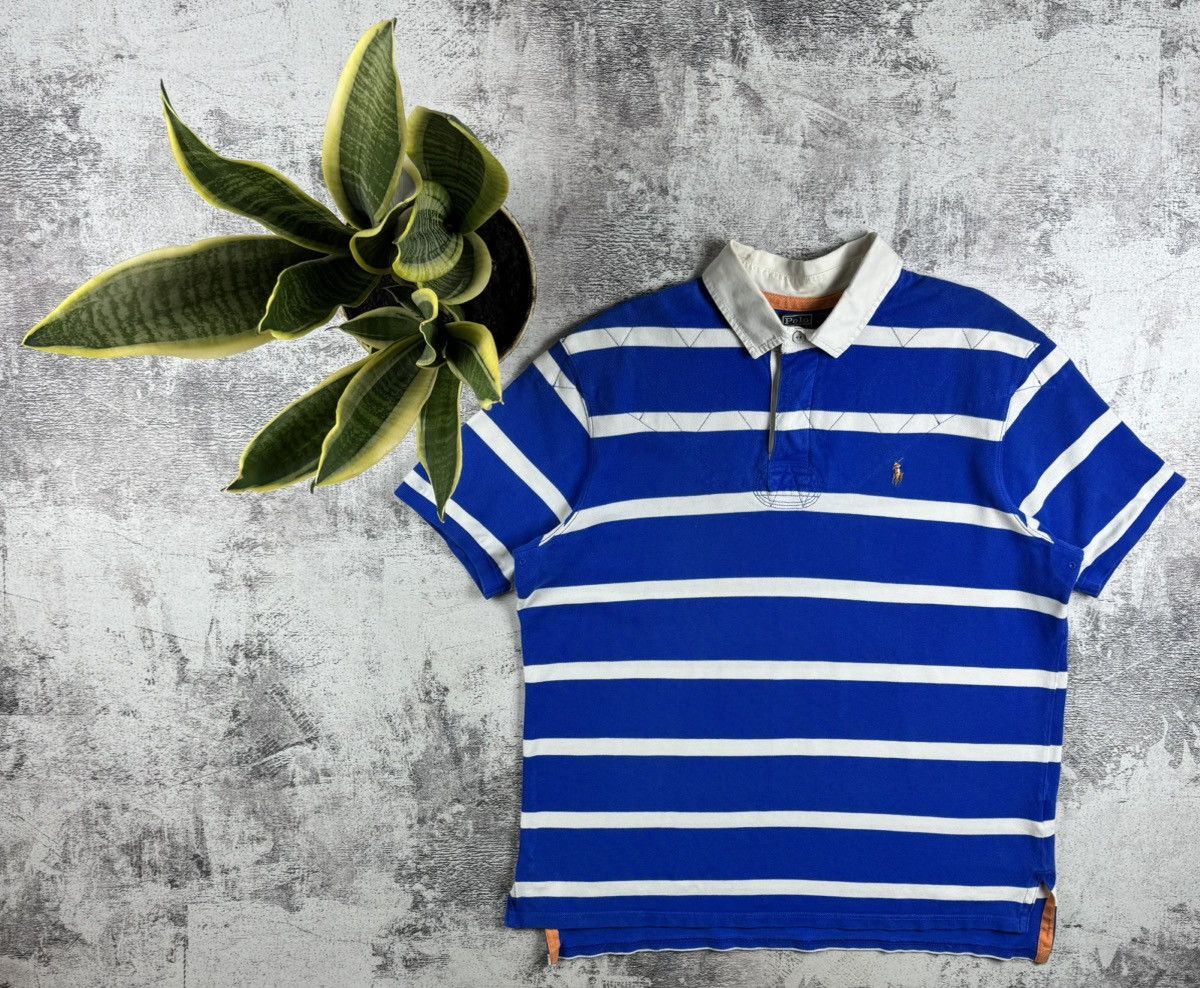 Polo Ralph Lauren Polo Ralph Lauren Vintage PRL Striped Cotton Medium Blue Retro  Polo T Shirt Tee | Grailed, image size:1200x988
