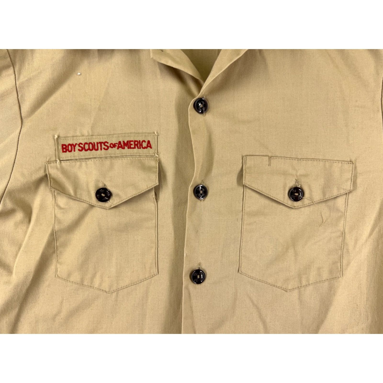 Vintage VINTAGE Boy Scouts Shirt Adult 16 Beige Long Sleeve US Made Polyester Blend Shirts Men Beige 1960s (if applicable) Size US L / EU 52-54 / 3 - 7 Thumbnail