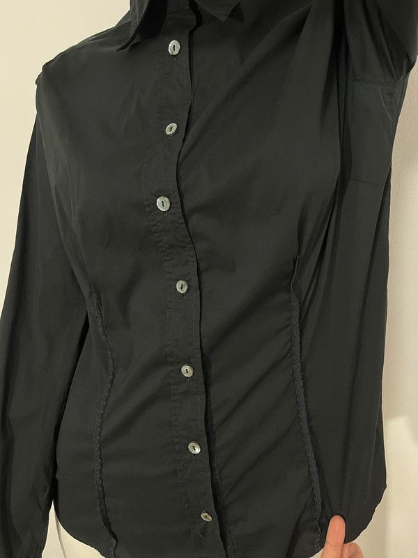 Dolce & Gabbana D&G Black Lace Trim Shirt SS 2006 Size L / US 10 / IT 46 - 13 Thumbnail