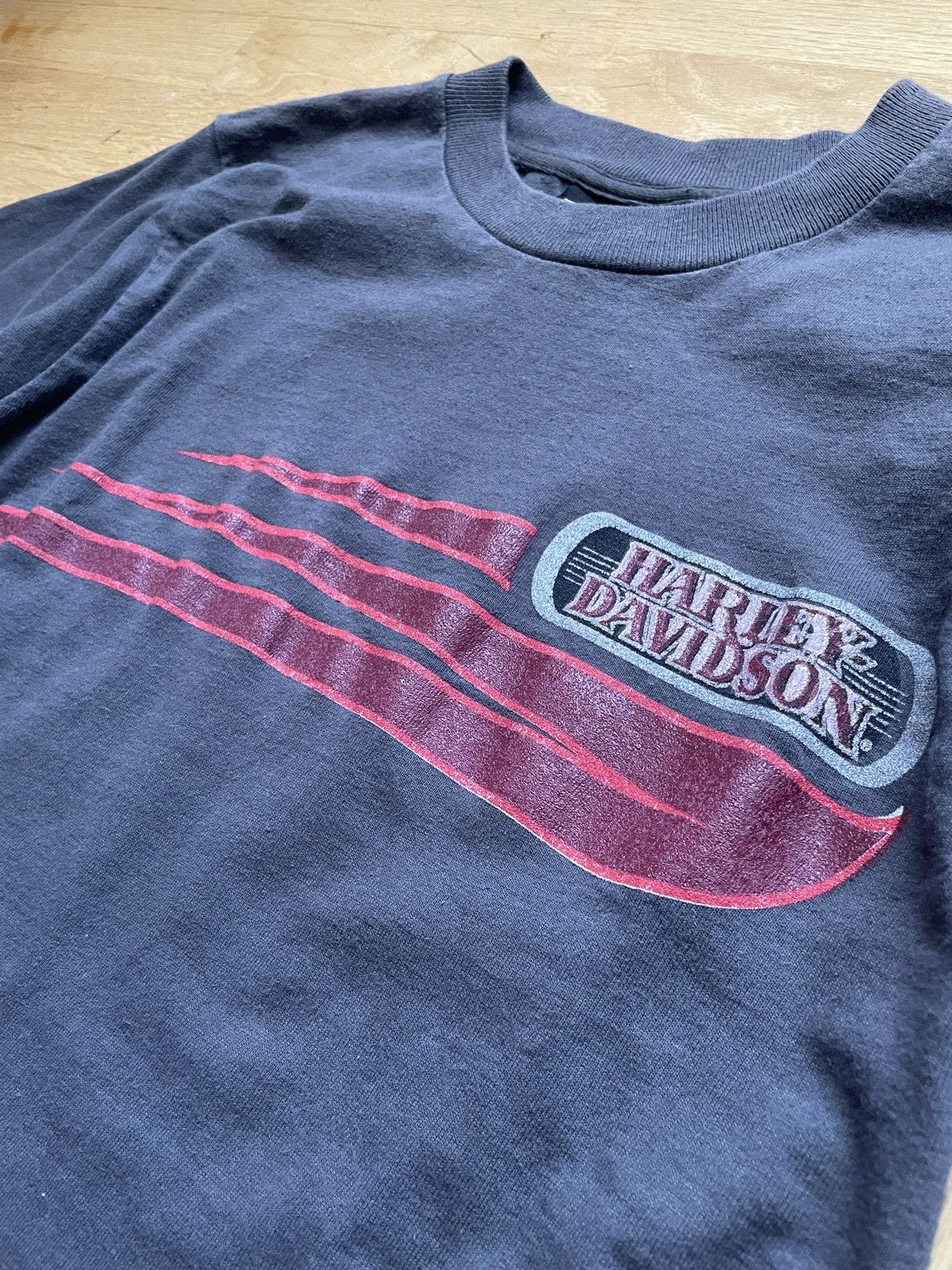 Harley Davidson VTG 90s Harley Davidson Made In USA Tee T-shirt Faded Black Size US S / EU 44-46 / 1 - 2 Thumbnail