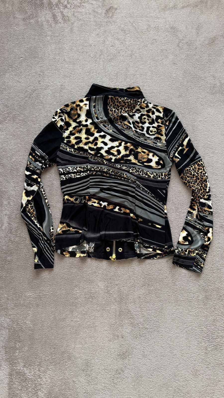 Japanese Brand Y2K Deconstructed Abstract Print High Fashion Zip Jacket Size M / US 6-8 / IT 42-44 - 4 Thumbnail
