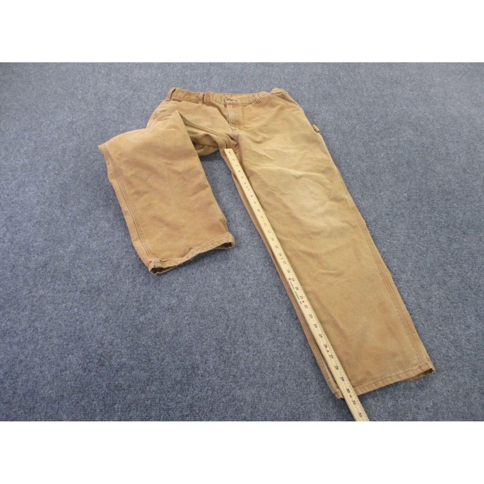 Carhartt Carhartt Pants Men 36 X 32 Beige Canvas Dungaree Workwear Outdoor Heavy Carpenter Pants Mens Beige Canvas Carhartt Pants Size US 34 / EU 50 - 3 Thumbnail