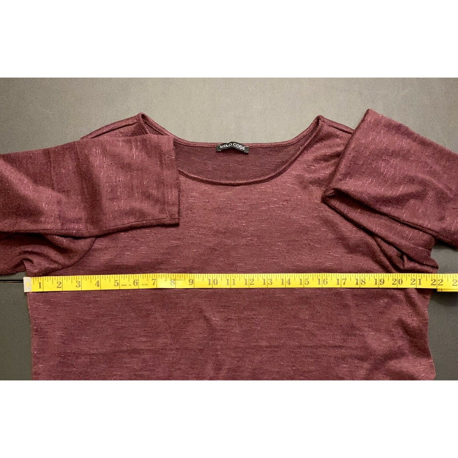Other Mind Code Women’s Berry Maroon Asymmetrical Pullover SweateR Size US L / EU 52-54 / 3 - 5 Thumbnail
