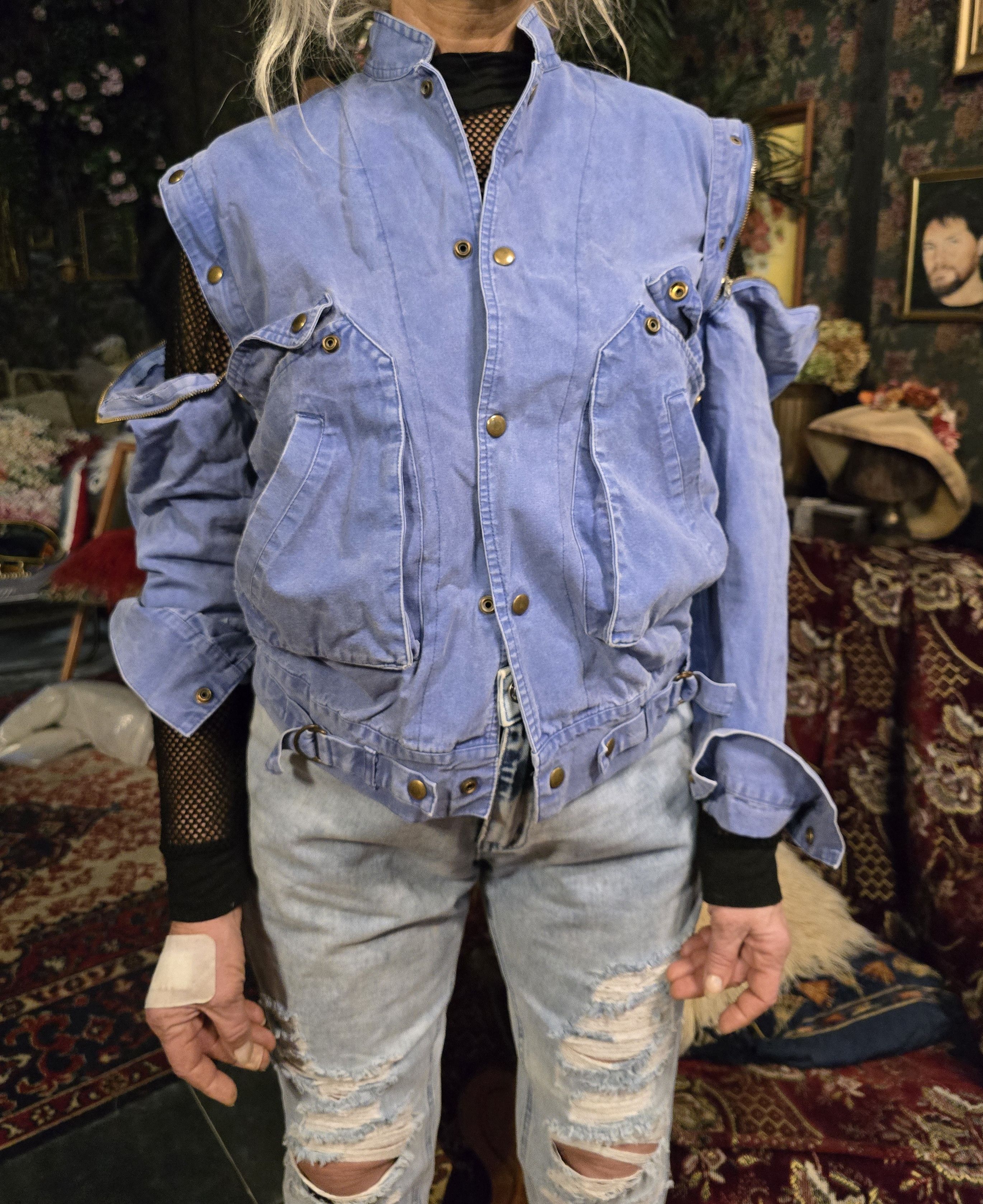Vintage Vintage denim jacket vest transformer 3 suisses Size M / US 6-8 / IT 42-44 - 7 Thumbnail