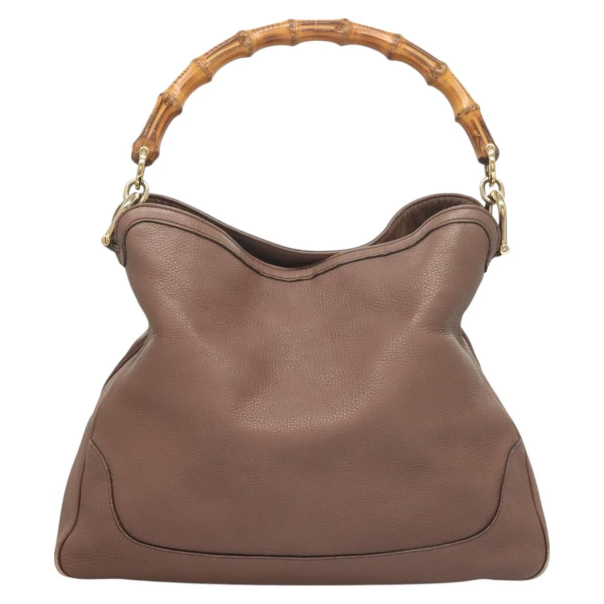 Gucci GUCCI Bamboo Hand Bag Leather Pink Gold Size ONE SIZE - 3 Thumbnail