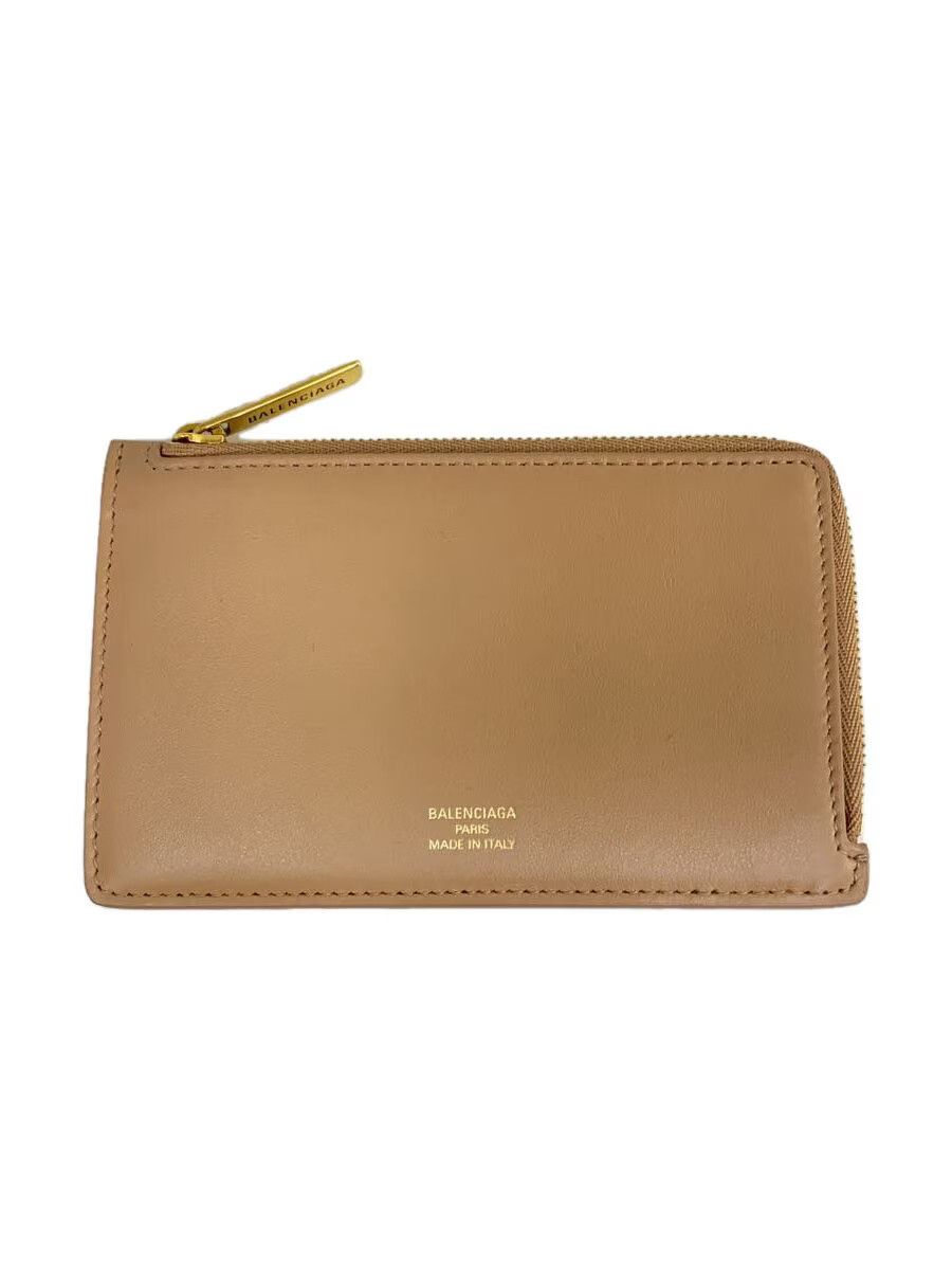 Balenciaga Balenciaga Leather Coin Case Beige Size ONE SIZE - 1 Thumbnail