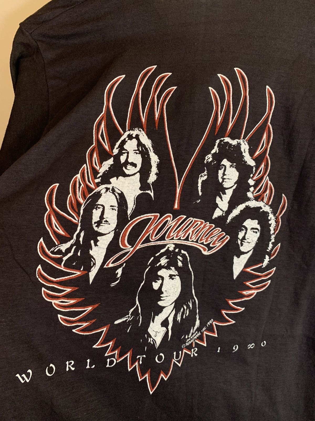 Band Tees × Vintage *RARE* Vintage 1980 Journey World Tour Single Stitch T-Shirt Size US L / EU 52-54 / 3 - 4 Thumbnail
