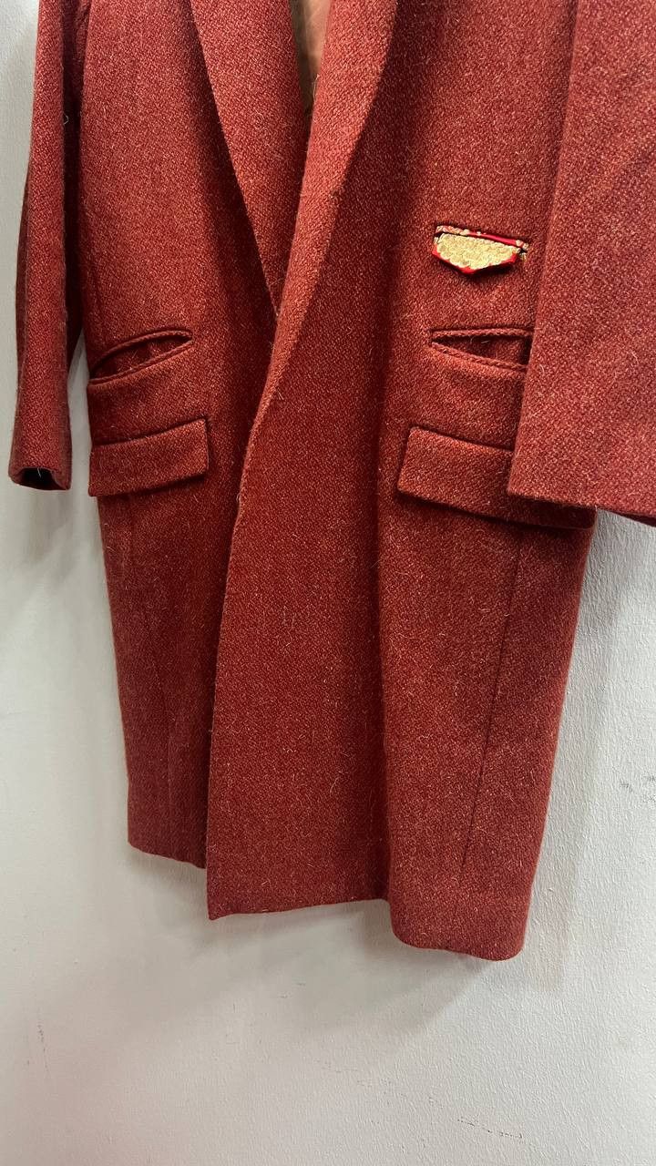 Blackmeans AW14 Blackmeans Vermillion Red Embroidered Tweed Coat Size US S / EU 44-46 / 1 - 3 Thumbnail