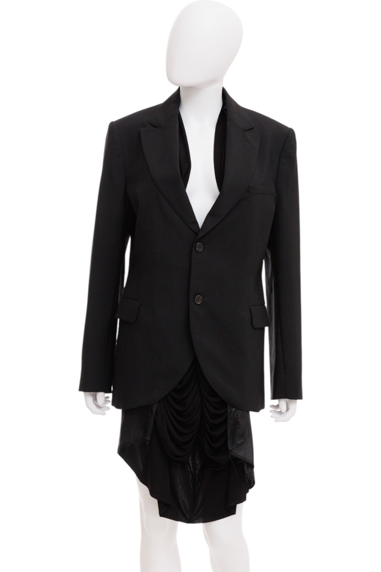 John Galliano × Maison Margiela S/S 2018 Double Layered Reconstructed Blazer Dress Size S / US 4 / IT 40 - 1 Thumbnail