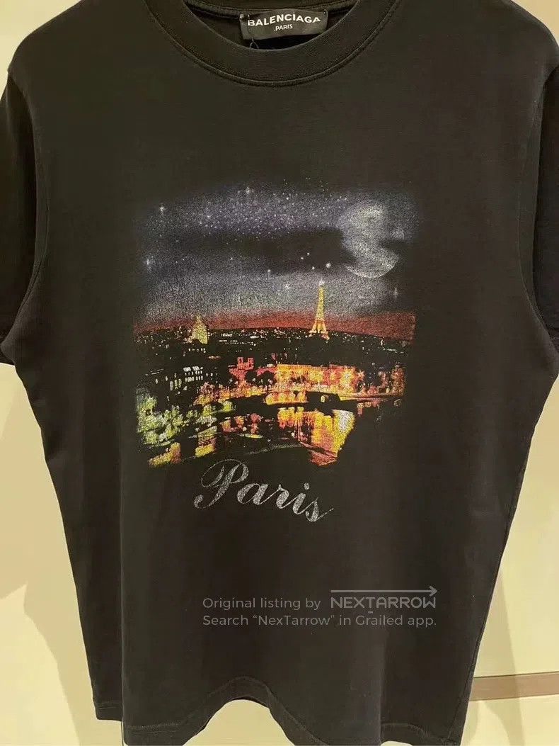 Balenciaga Balenciaga Black Night Scene Short Sleeve T-Shirt Size US S / EU 44-46 / 1 - 4 Thumbnail