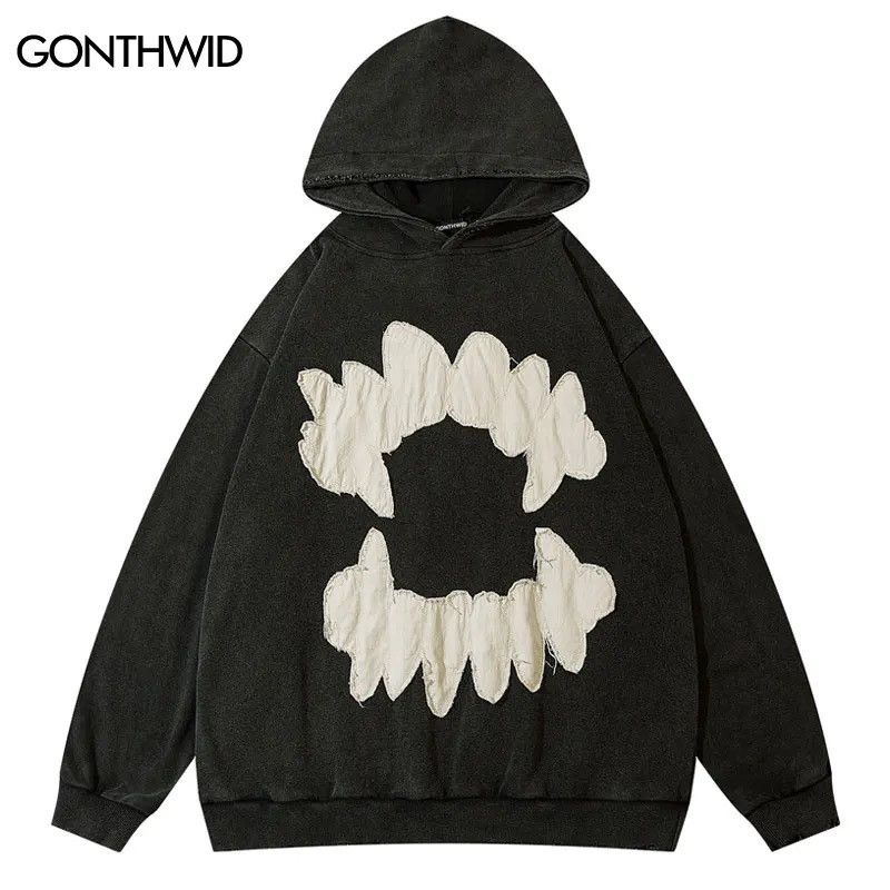 Japanese Brand × Vintage Vampire Teeth Hoodie Streetwear Hip Hop Size US M / EU 48-50 / 2 - 1 Thumbnail