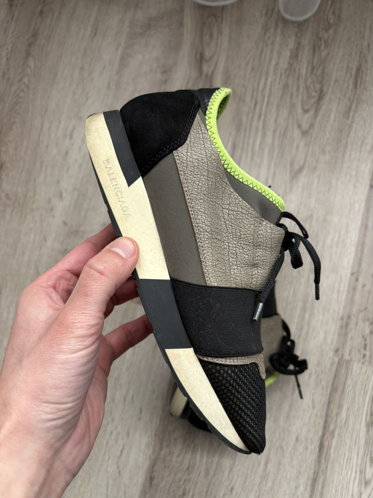Balenciaga Balenciaga Tri Color Leather and Suede Race Runner Size 38 Size US 8 / IT 38 - 4 Thumbnail