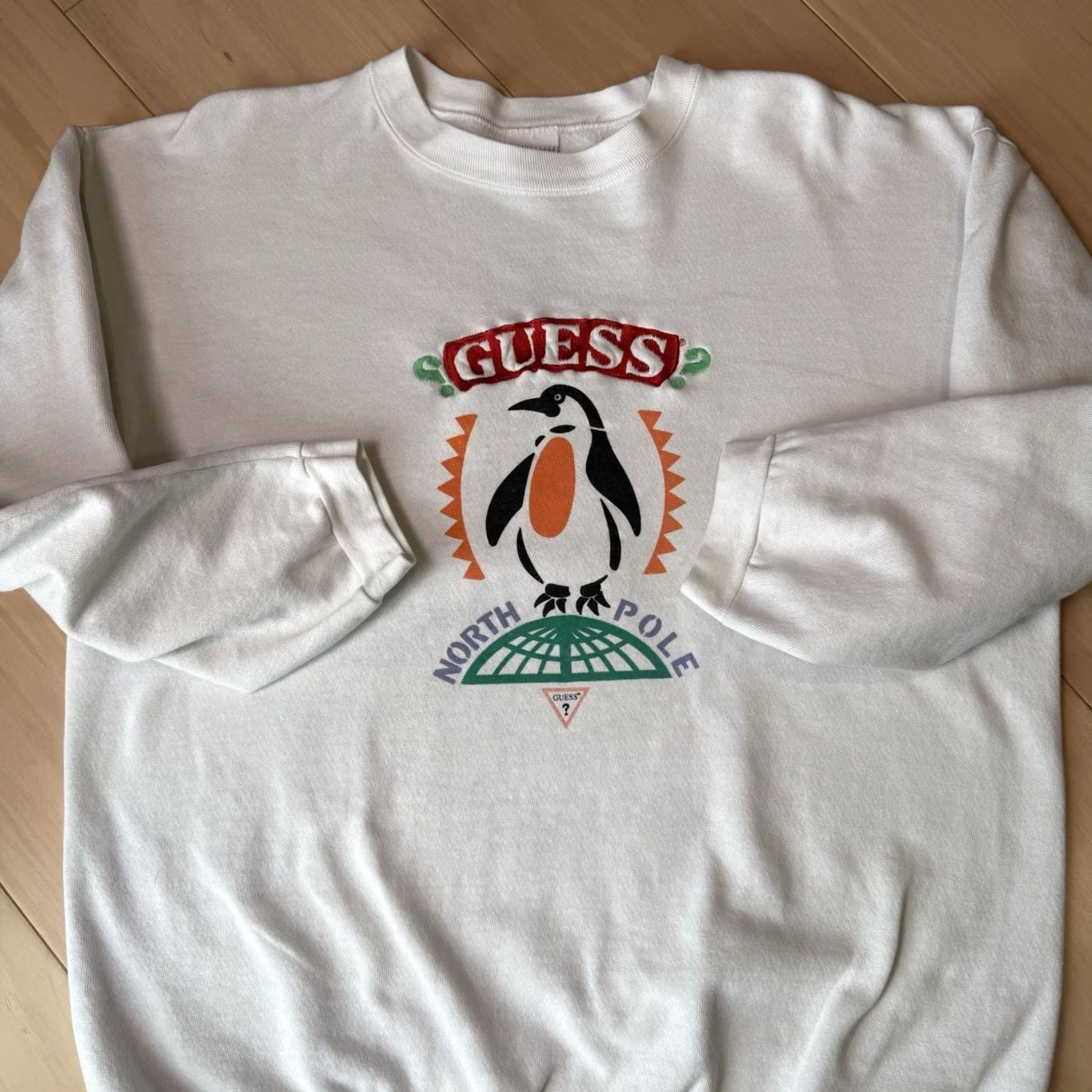 Guess VINTAGE GUESS Sweatshirt OSFA White 90s Fleece Penguin Made in USA Men Size US M / EU 48-50 / 2 - 5 Thumbnail