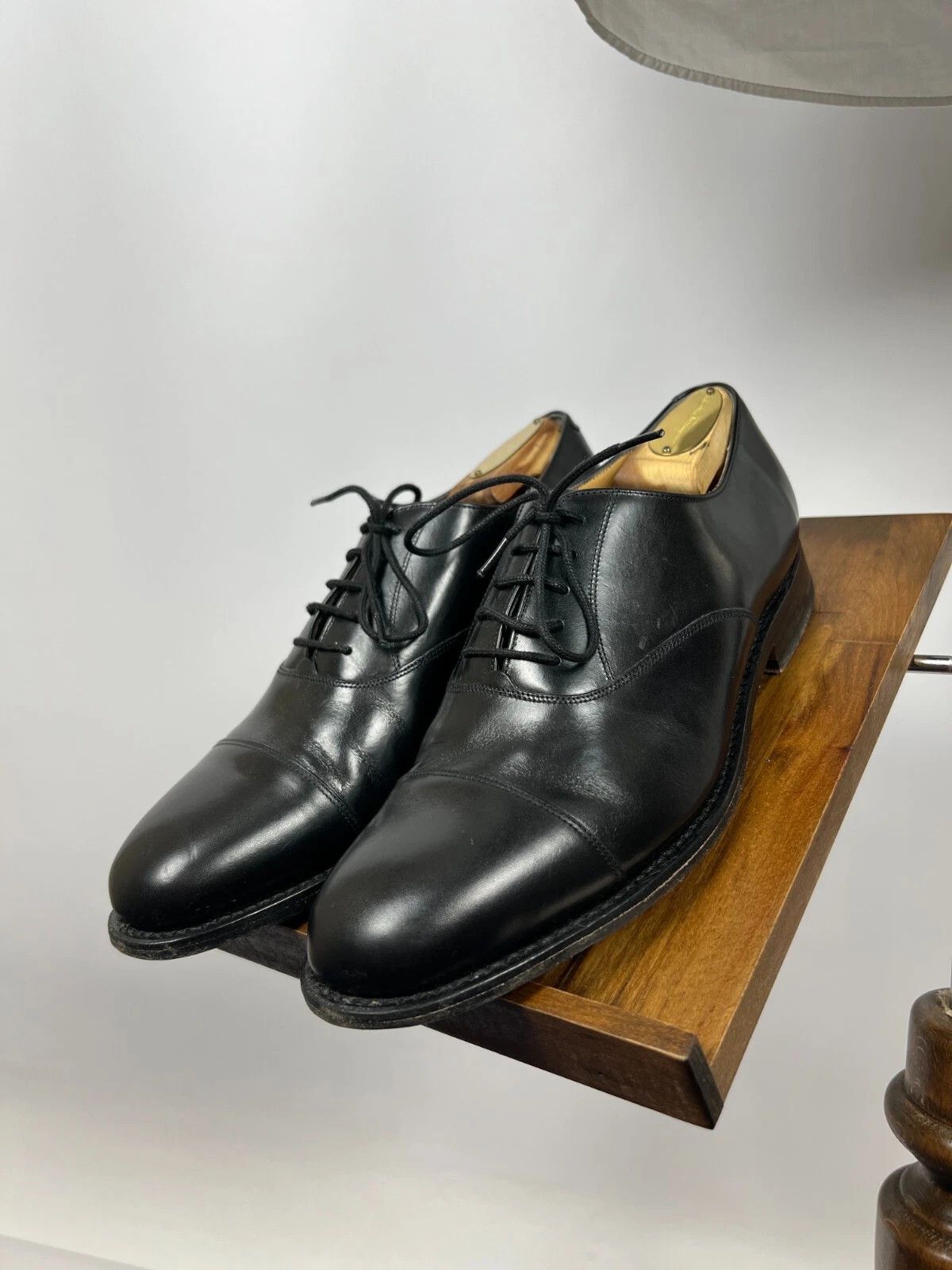 Barker Barker London Black Leather Oxford Lace Up Formal Shoes Size US 9.5 / EU 42-43 - 1 Thumbnail