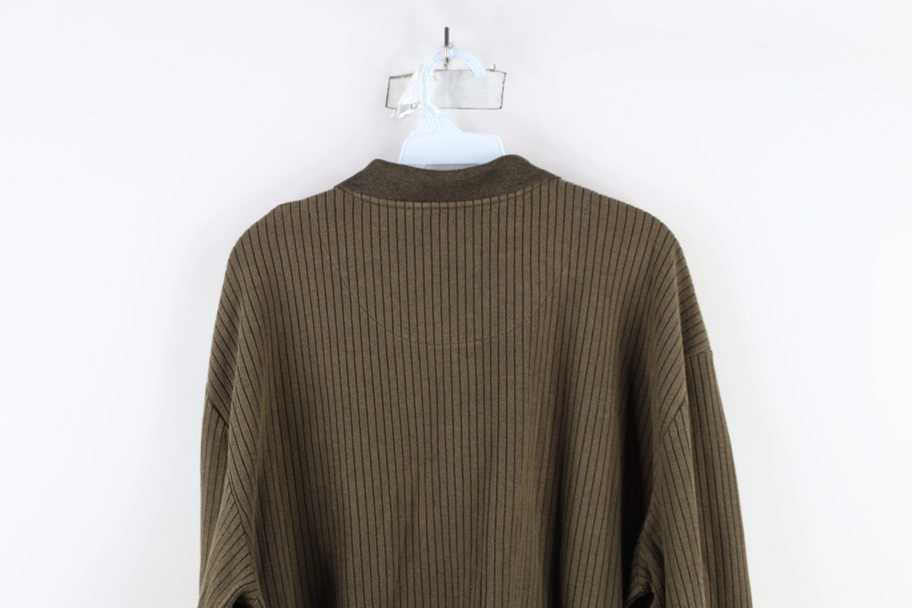 Vintage Vintage 90s Streetwear Ribbed Knit Pullover Polo Shirt Size US L / EU 52-54 / 3 - 9 Thumbnail
