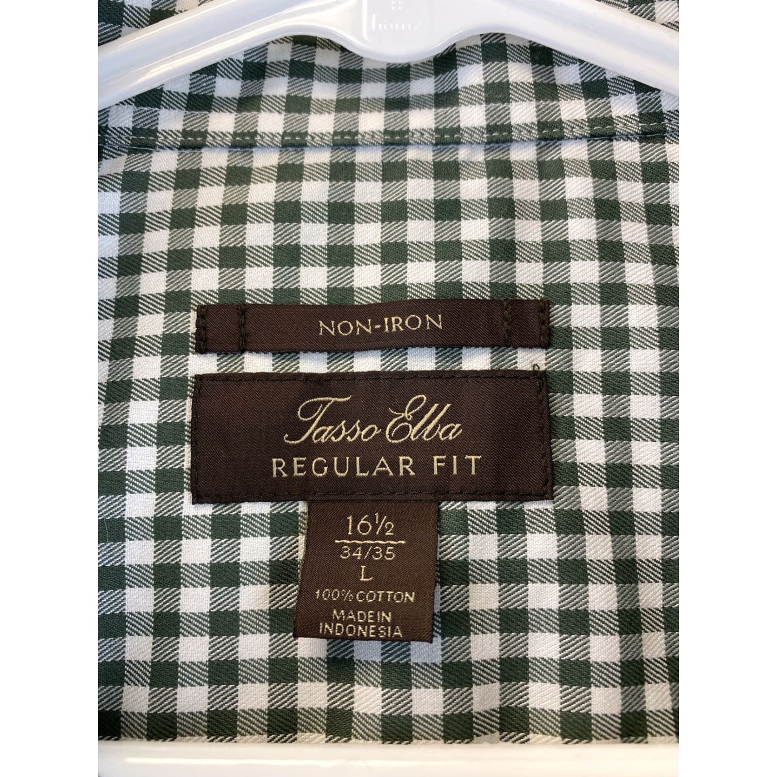 Tasso Elba Tasso Elba Dress Shirt Mens L 16-16 1/2 Long Sleeve Button Green Plaid Shirt Mens Large Green Tasso Elba Button-Up Cotton Collar Mens 79-16 Size 42R - 5 Thumbnail