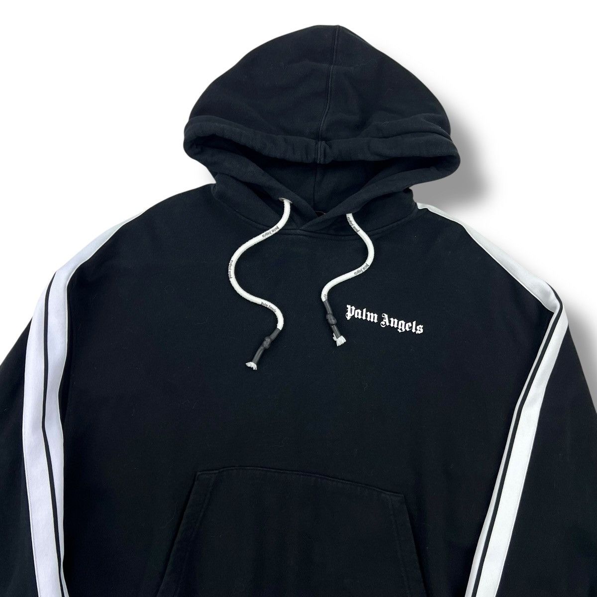 パーカー・フーディ PALM ANGELS Men Hoodies PMBB126E23FLE002 1003 Black NEW Palm Angels Front Over Logo Black Men's Oversized Hoodie