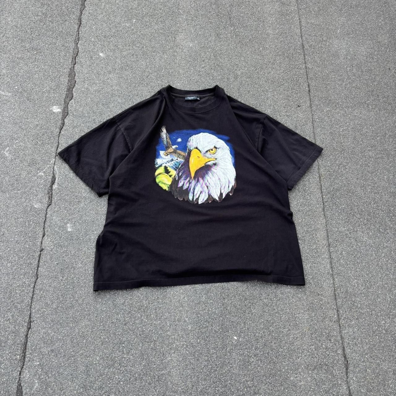 Hanes × Japanese Brand × Vintage Vintage y2k 90s Hanes oversize boxy eagle t-shirt Size US XXL / EU 58 / 5 - 1 Thumbnail