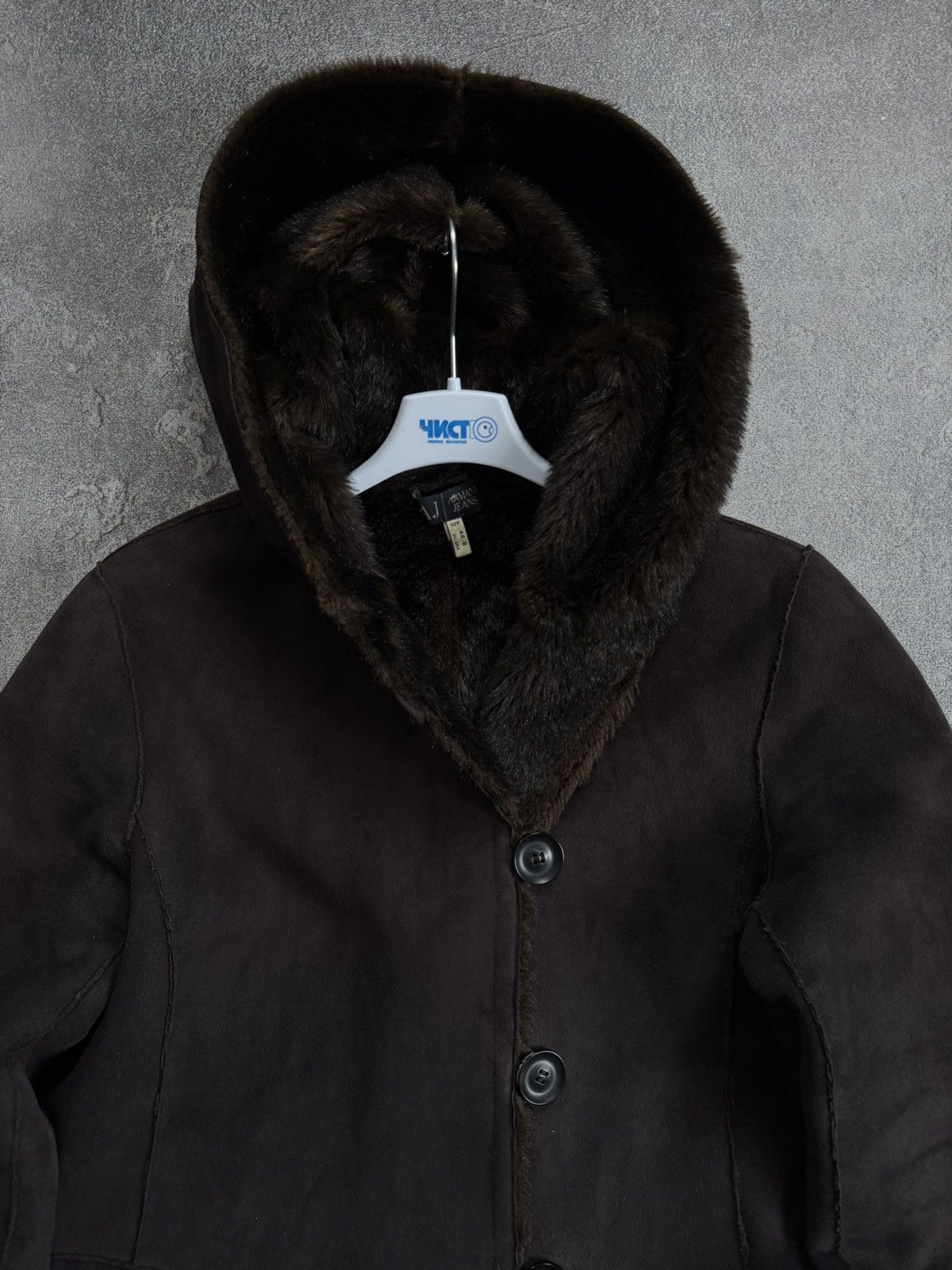 Armani Armani Jeans EU44/US8 brown Faux Fur coat hooded jacket 90s Size M / US 6-8 / IT 42-44 - 17 Thumbnail