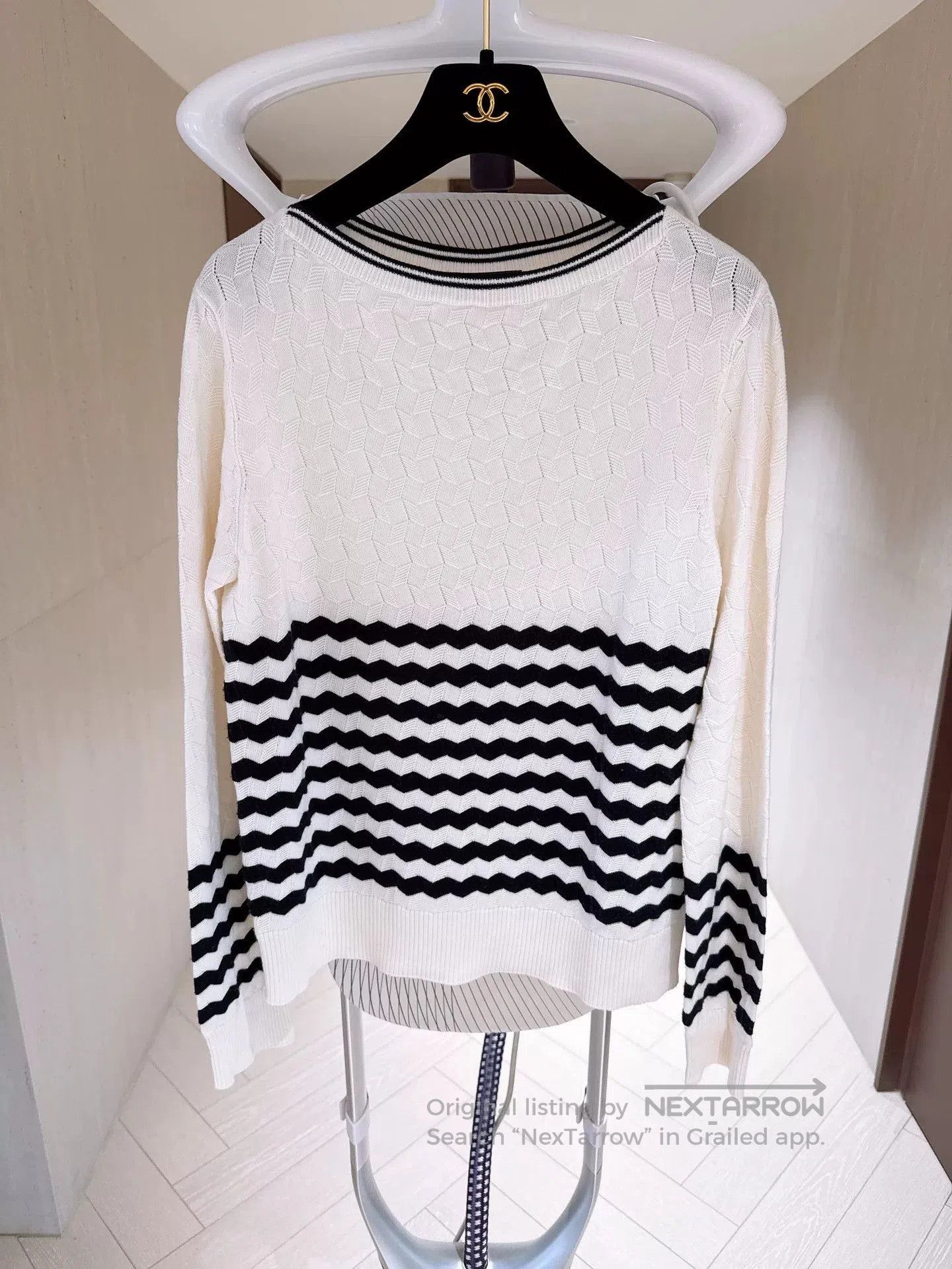 Loro Piana Loro Piana Black and White Striped Merino Wool Knit Sweater Size US S / EU 44-46 / 1 - 1 Thumbnail