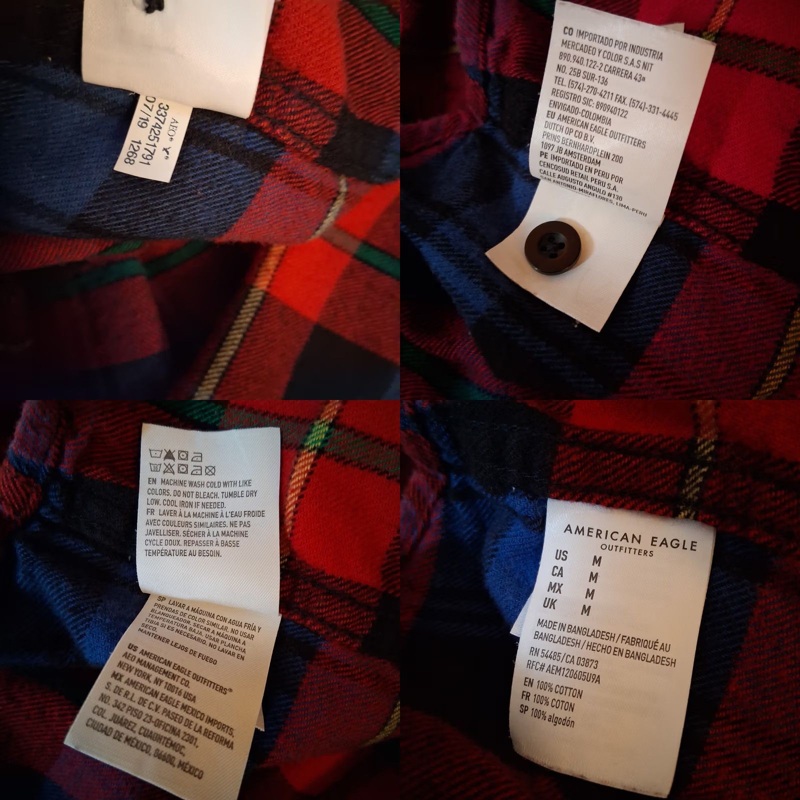 American Eagle Outfitters VINTAGE American Eagle Outfitters Shirt Flannel Button-Up Plaid Red Blue M Classic Fit Men Pocketed Casual Winter Fall Spring Size US M / EU 48-50 / 2 - 8 Thumbnail