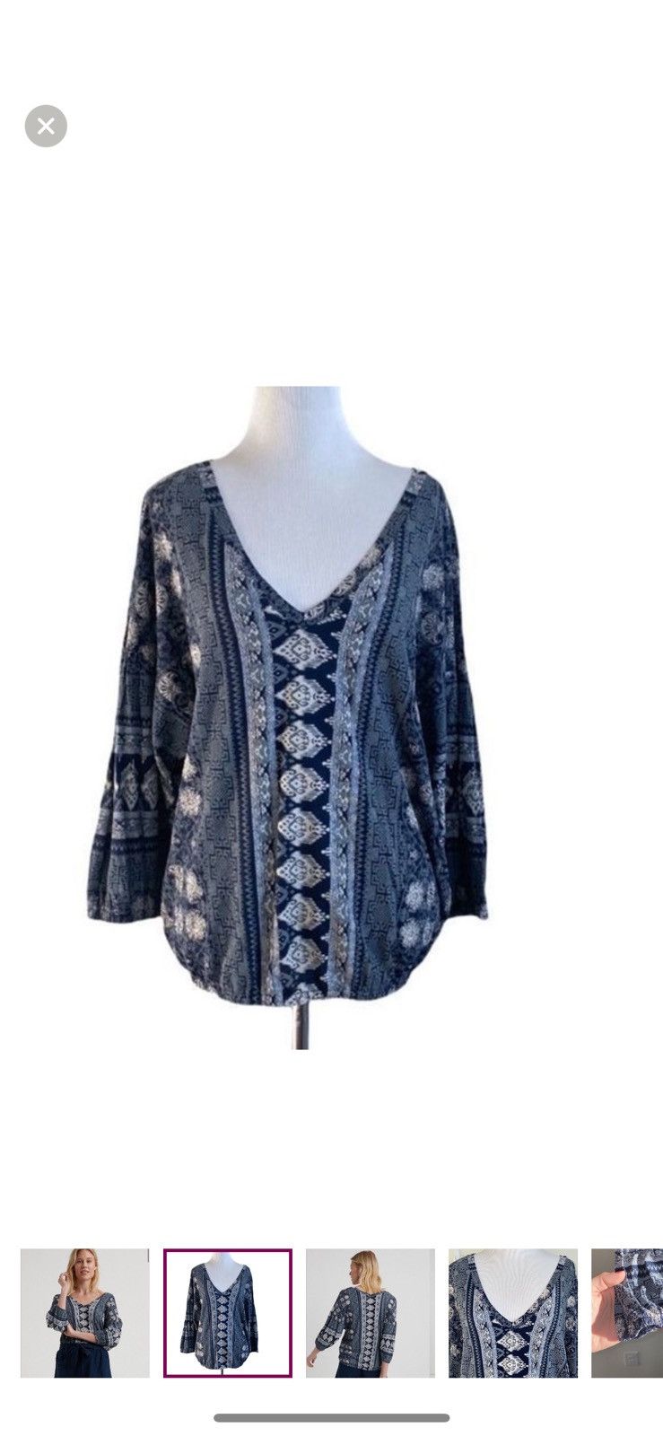 Lucky Brand Lucky brand small printed banded bottom top Size S / US 4 / IT 40 - 1 Thumbnail