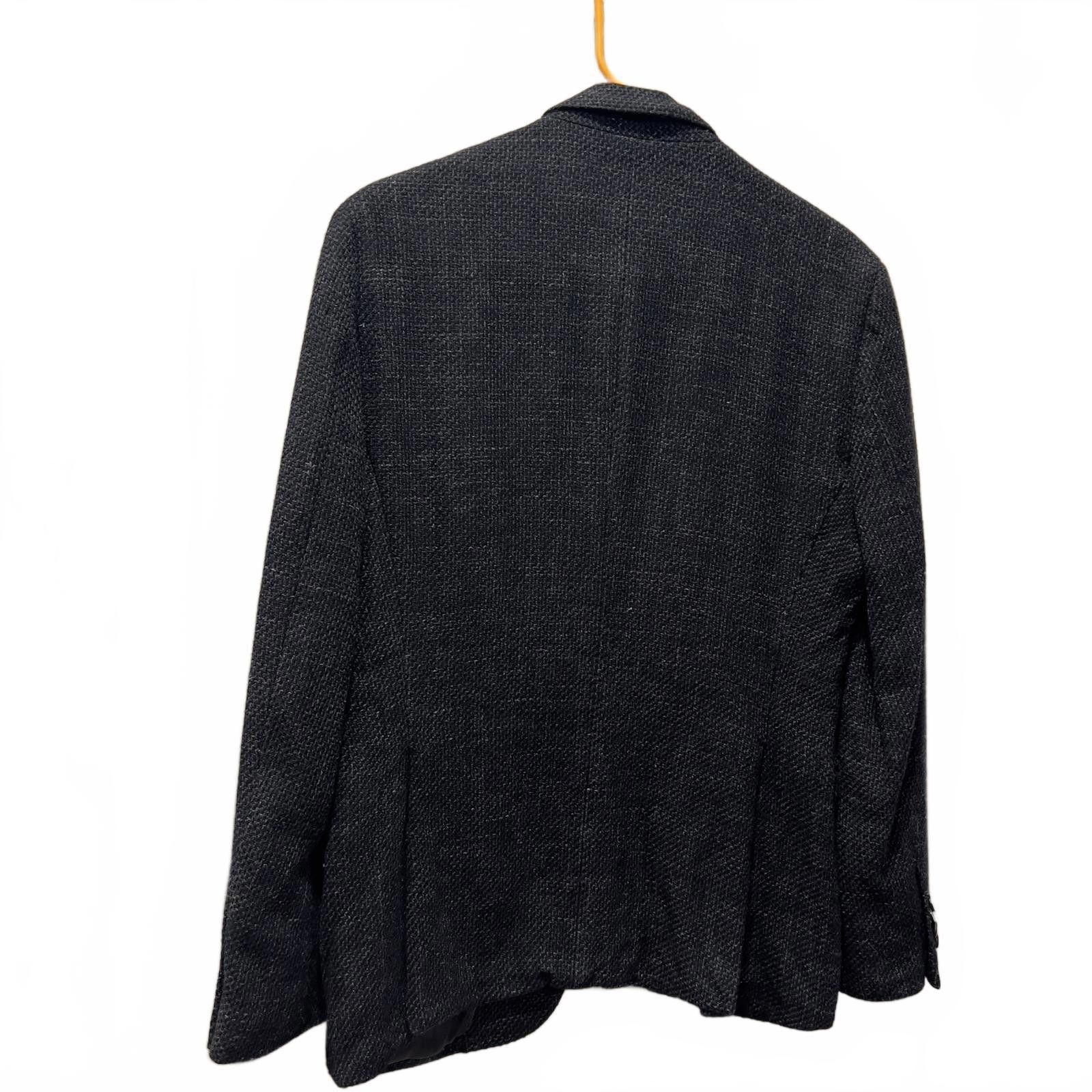 Unknown London Joseph Abboud Men's Dark Gray Textured Wool Blazer Size 38R - 2 Thumbnail
