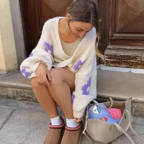 Japanese Brand × Vintage Printed Knitted Women's Sweater Autumn Long Size ONE SIZE - 4 Thumbnail