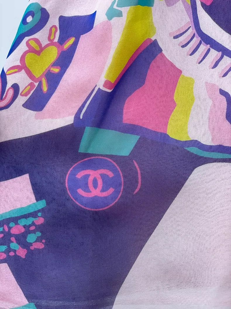 Chanel Chanel 24C colorful holiday-style silk skirt pants 2504-Nex Size 42" / US 20 - 5 Thumbnail