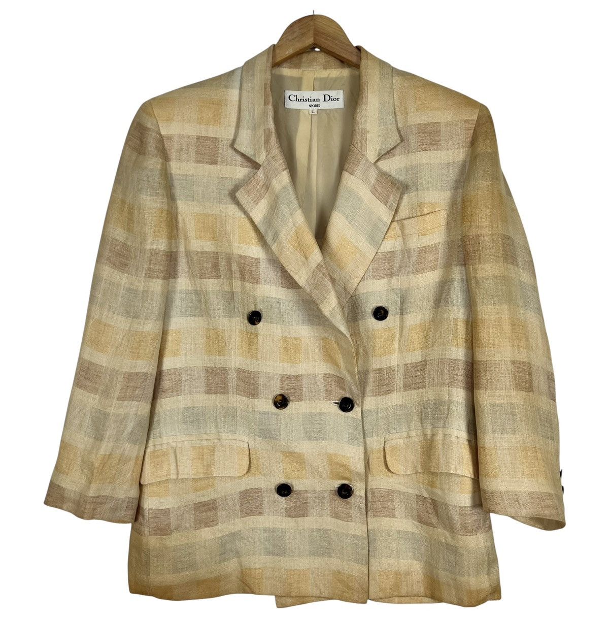 Dior 90s Vintage Christian Dior Linen Jacket Size L / US 10 / IT 46 - 1 Thumbnail