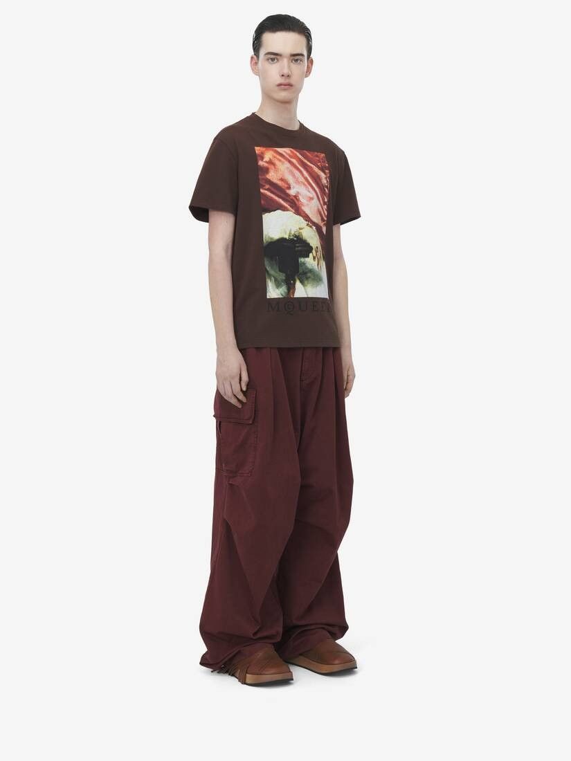 Alexander McQueen o1srvl11e0226 Printed T-Shirt In Brown Size US XL / EU 56 / 4 - 4 Thumbnail