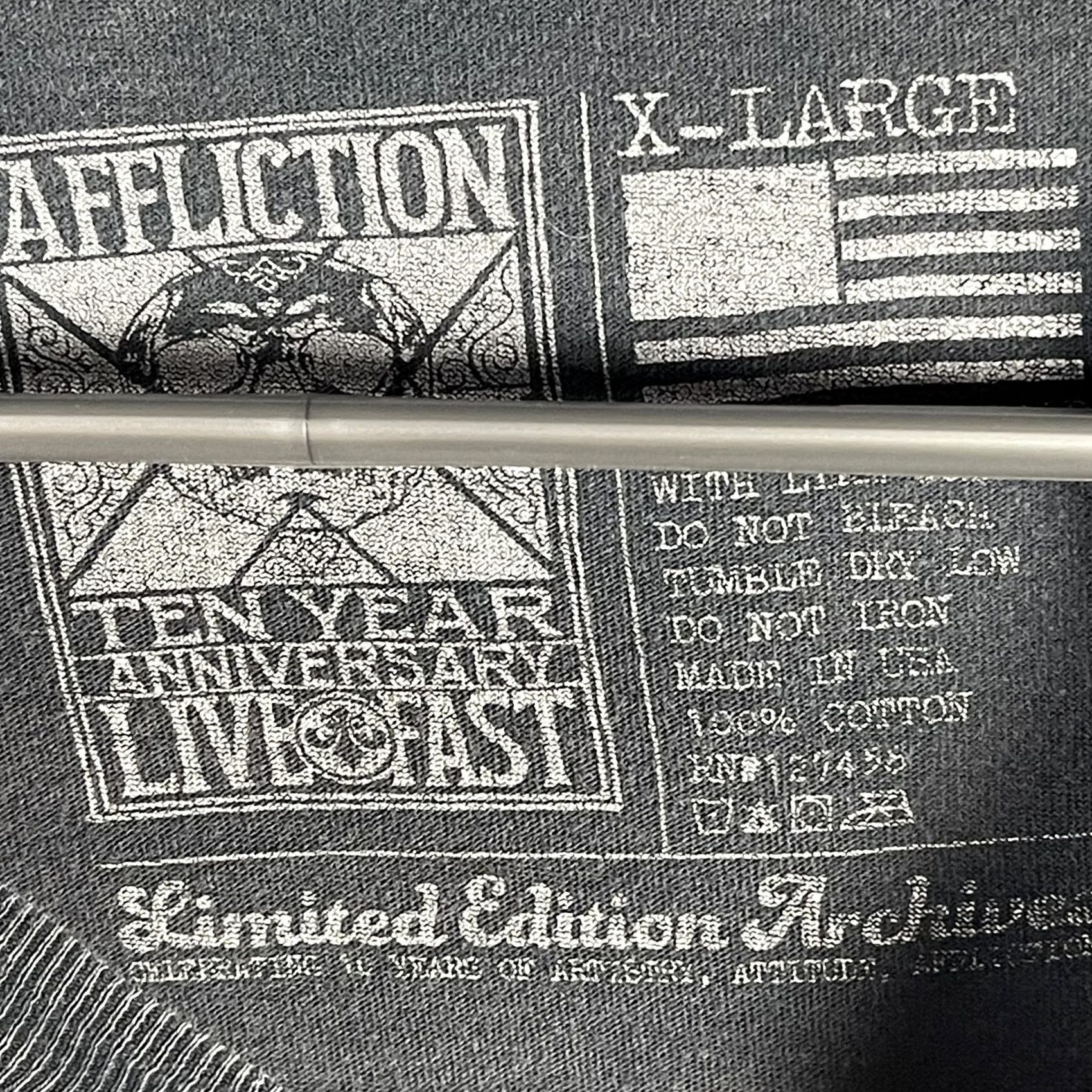 Affliction VINTAGE Affliction Shirt Mens XL Black Ten Year Anniversary Live Fast Tee 2015 Size US XL / EU 56 / 4 - 4 Thumbnail
