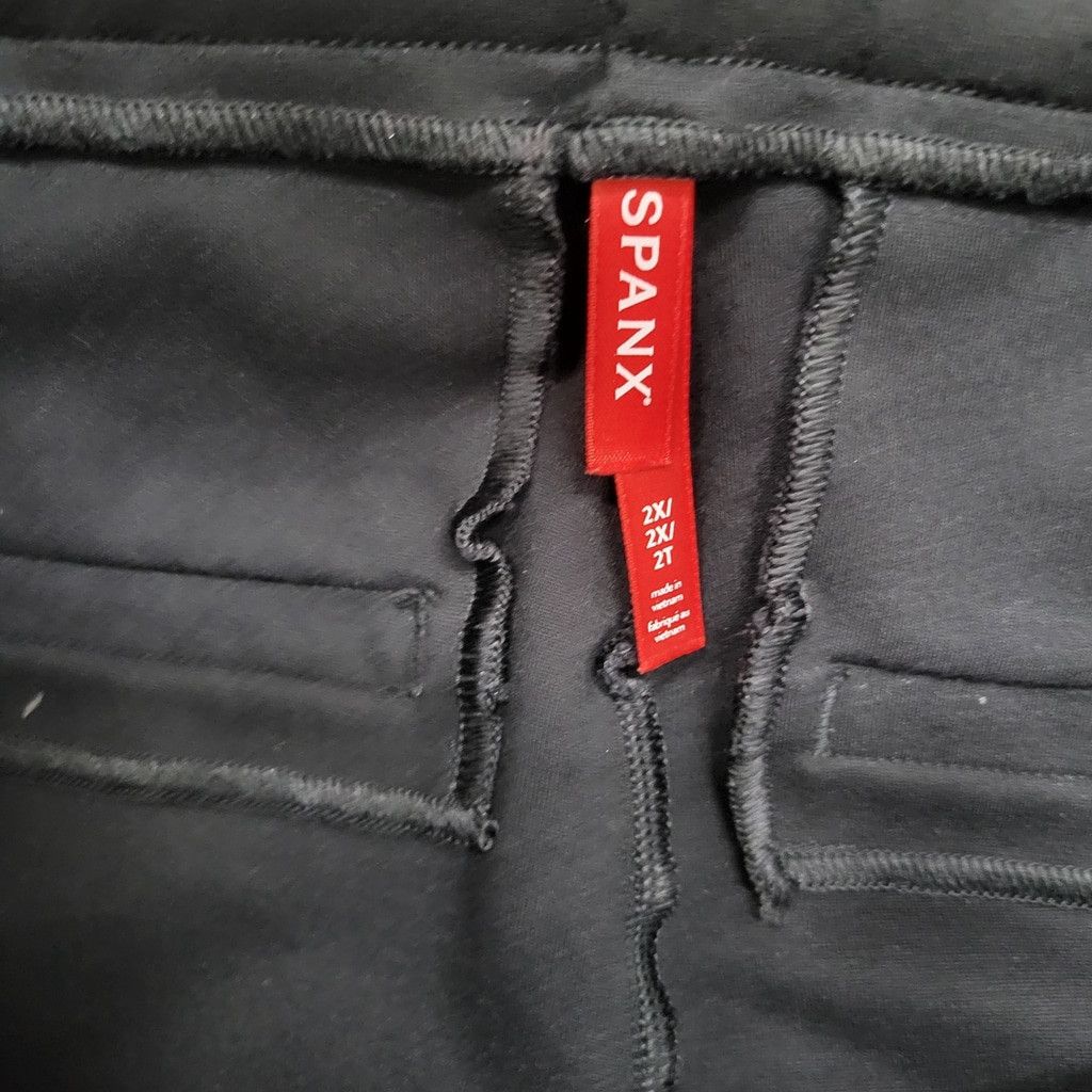 Spanx SPANX Women's Pull-On Straight Leg Black Pants Size 2X Waist Size 42" / US 20 - 6 Thumbnail