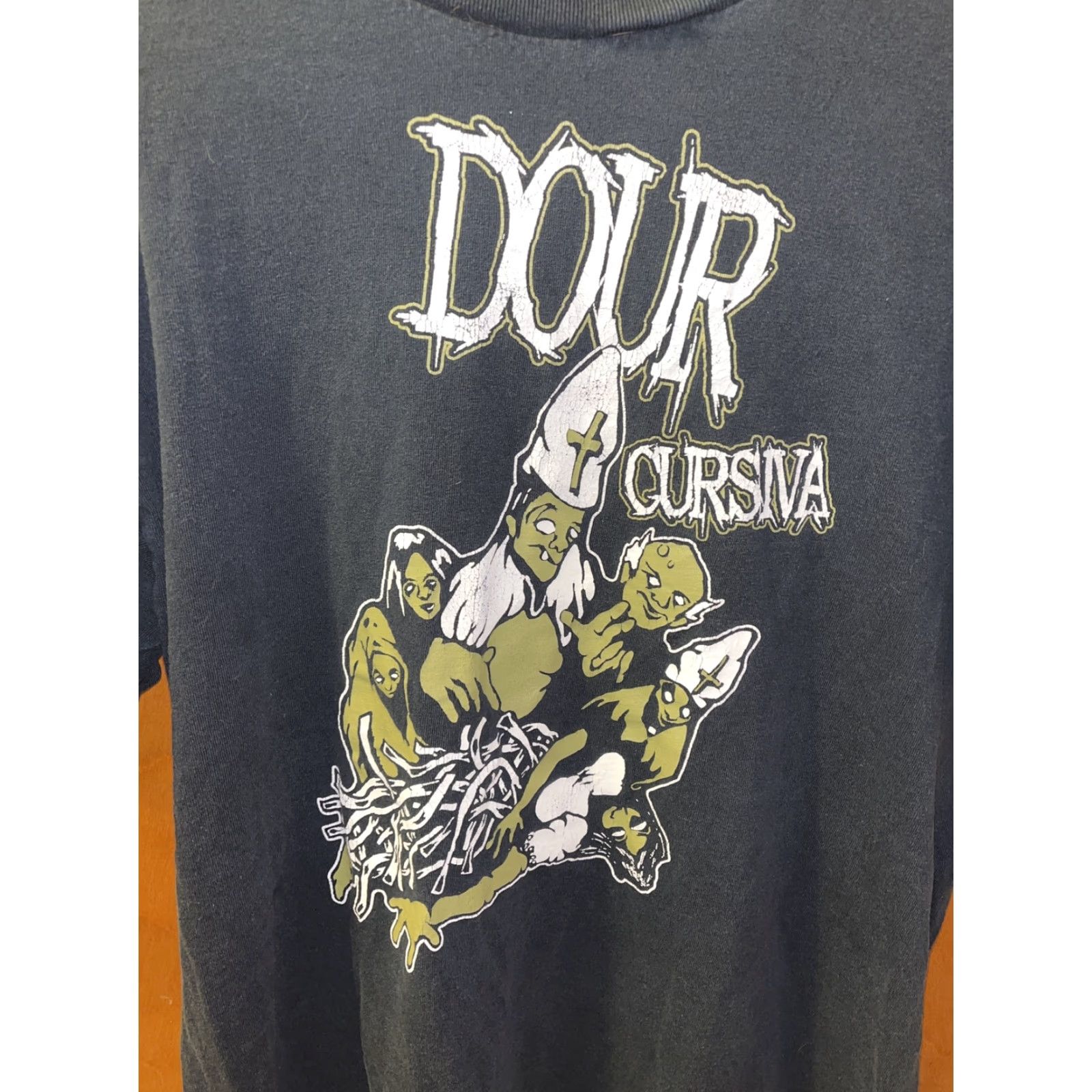Vintage Metal Band T-Shirt Men Medium Black Dour Cursiva Zombie Priest Graphic Halloween Size US M / EU 48-50 / 2 - 2 Thumbnail