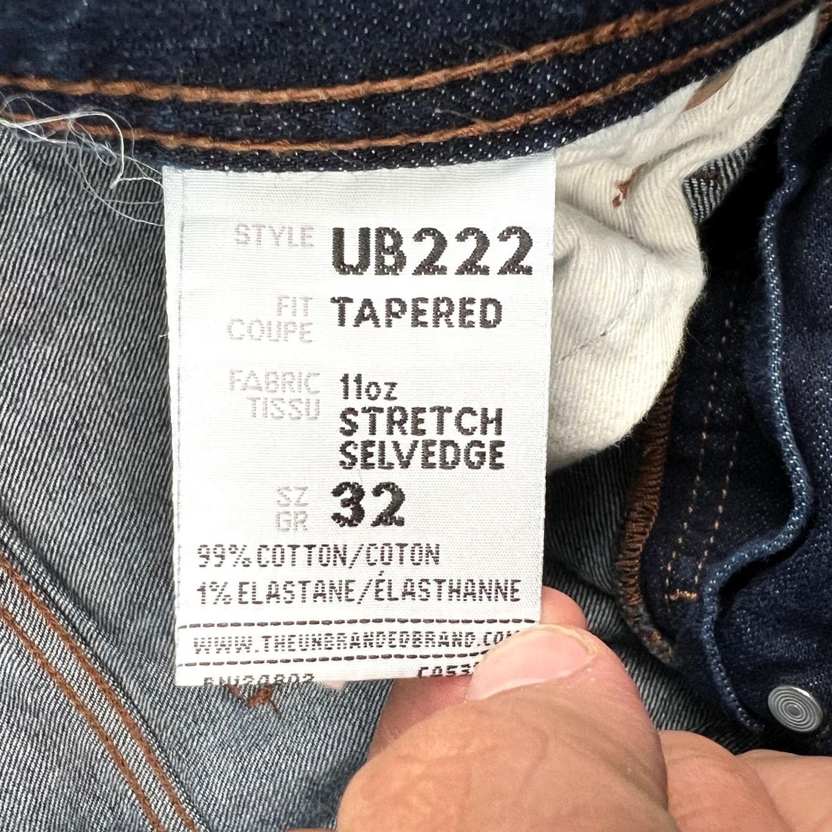 Denime Unbranded UB222 Tapered Selvedge Jeans 11oz Stretch Denim 32x32 Blue Mens Size US 32 / EU 48 - 3 Thumbnail