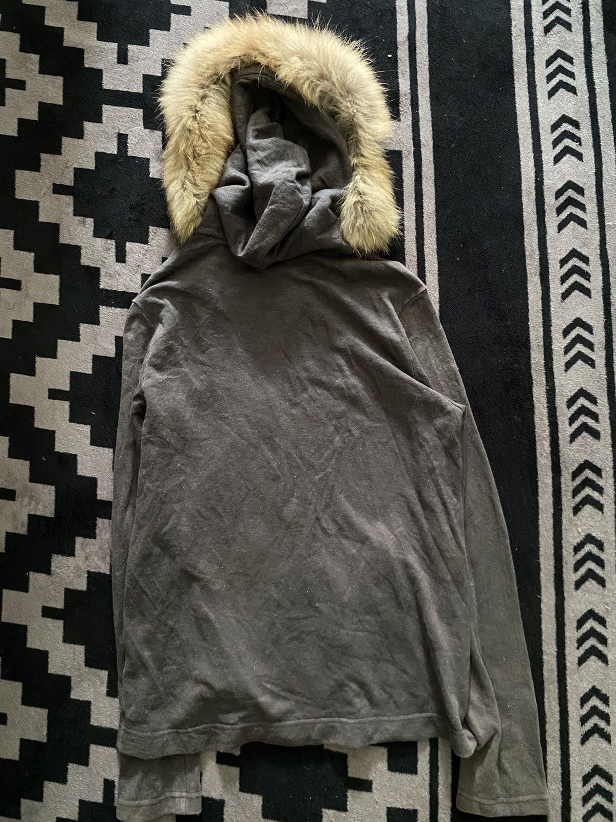 If Six Was Nine × Japanese Brand × Le Grande Bleu (L.G.B.) custom culture faux fur shield bono glitter hoodie Size US M / EU 48-50 / 2 - 2 Thumbnail