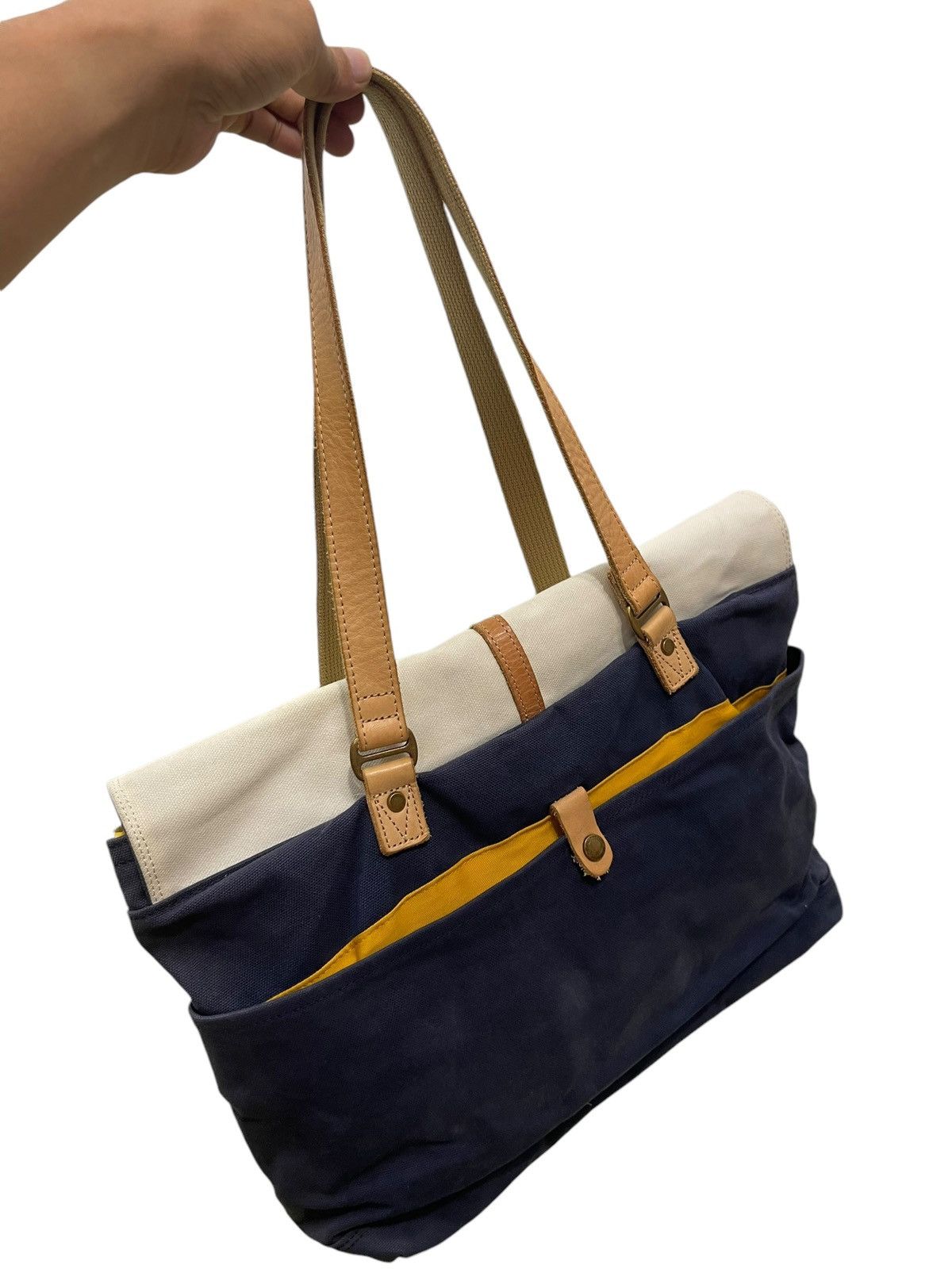 MasterPiece Cotton Canvas Leather Masterpiece Japan Tote Bag 9🟩 Size ONE SIZE - 5 Thumbnail
