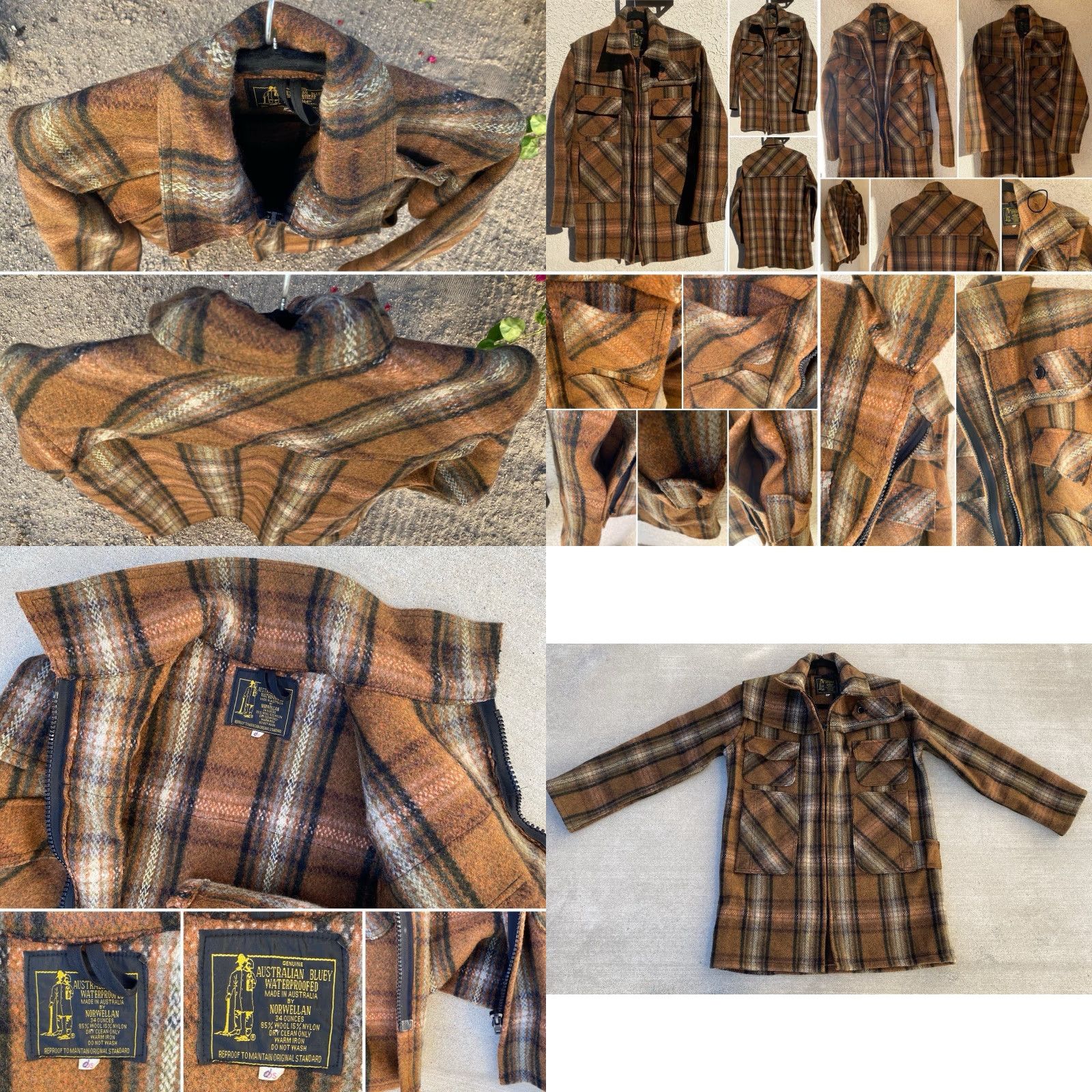 Vintage VINTAGE Norwellan Australian Bluey Wool Waterproof Jacket Plaid Bush Coat Work Size US M / EU 48-50 / 2 - 8 Thumbnail