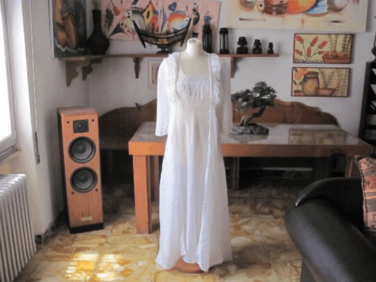 Vintage Splendida Camicia da Notte / Nightgown , Italy 1940s Size L / US 10 / IT 46 - 2 Thumbnail